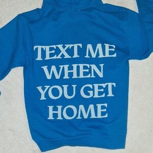 Blue Hoodie with Text Print